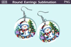 Christmas Round Round Earrings | Cute Snowman Earrings Product Image 1