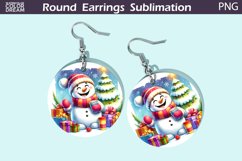 Christmas Round Round Earrings | Cute Snowman Earrings Product Image 1