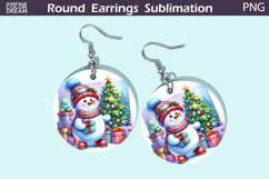 Christmas Round Round Earrings | Cute Snowman Earrings Product Image 1