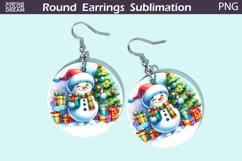 Christmas Round Round Earrings | Cute Snowman Earrings Product Image 1
