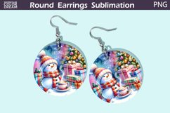 Christmas Round Round Earrings | Cute Snowman Earrings Product Image 1