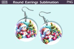 Christmas Round Round Earrings | Cute Snowman Earrings Product Image 1