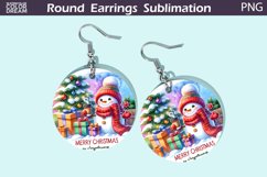 Christmas Round Round Earrings | Cute Snowman Earrings Product Image 1