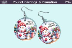 Christmas Round Round Earrings | Cute Snowman Earrings Product Image 1