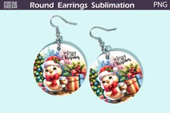 Christmas Round Round Earrings | Chicken Christmas Earrings Product Image 1