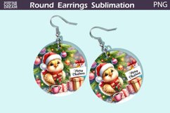 Christmas Round Round Earrings | Chicken Christmas Earrings Product Image 1