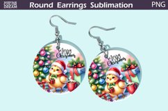 Christmas Round Round Earrings | Chicken Christmas Earrings Product Image 1