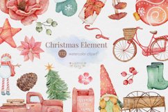 Big Set Christmas Watercolor Clipart,PNG Product Image 1