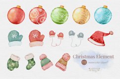 Big Set Christmas Watercolor Clipart,PNG Product Image 5