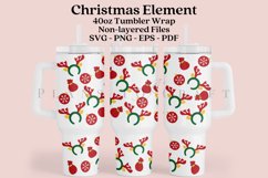 christmas element 40oz quencher tumbler sublimation full wrap high resolution transparant background