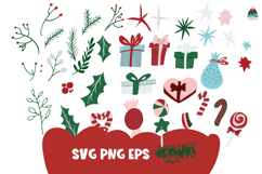 Christmas elements| Gifts, branches SVG Product Image 1