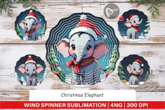Wind Spinner Cartoon Christmas Elephant Product Image 1