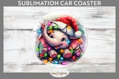 Christmas Elephant v3 Entangled in Lights Car Coaster Sublim Product Image 1