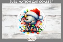 Christmas Elephant v4 Entangled in Lights Car Coaster Sublim Product Image 1