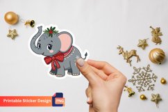 Christmas Elephant Sticker, Christmas Animal Sticker Product Image 1