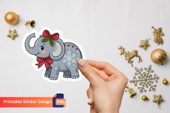 Christmas Elephant Sticker, Christmas Animal Sticker Product Image 1