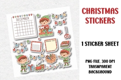 Christmas Stickers Sheet, Printable Stickers Product Image 1