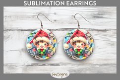 Christmas Elf v2 Entangled in Lights Round Earrings Sublimat Product Image 1