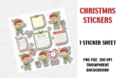 Christmas Stickers Sheet, Printable Stickers Product Image 1