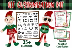Christmas elves being shown with the customization elements available