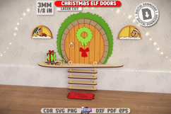Christmas Elf Door Laser Cut|Wall Décor|Christmas Decor SVG Product Image 1