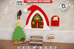 Christmas Elf Doors Laser Cut Bundle | Wall Christmas Decor Product Image 2