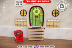 Christmas Elf Door Laser Cut|Wall Décor|Christmas Decor SVG Product Image 1