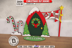 Christmas Elf Doors Laser Cut Bundle | Wall Christmas Decor Product Image 7