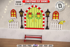 Christmas Elf Door Laser Cut|Wall Décor|Christmas Decor SVG Product Image 1