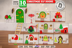 Christmas Elf Doors Laser Cut Bundle | Wall Christmas Decor Product Image 1