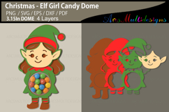 Christmas Elf Girl Candy Dome Product Image 1