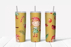 Christmas elf girl Skinny tumbler wrap design