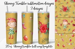 Christmas elf girl Skinny tumbler wrap design