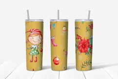 Christmas elf girl Skinny tumbler wrap design