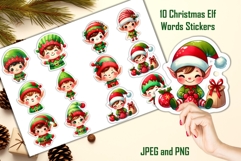 10 Christmas Elf Stickers JPEG and PNGs Product Image 1
