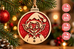 Christmas Elf Ornament Laser Cut Product Image 2