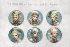 Christmas elf vintage circle for coaster Product Image 3