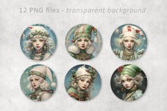 Christmas elf vintage circle for coaster Product Image 4