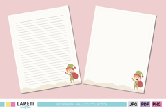 Cute printable Christmas stationery set with elves for kids’ holiday letters and crafts.