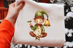 Christmas Elf Watercolor Clipart Product Image 2
