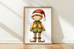 Christmas Elf Watercolor Clipart Product Image 3