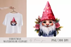 Cute watercolor Christmas gnome pillow sublimations- 3 png Product Image 3