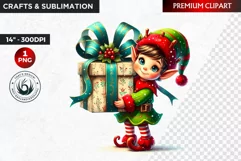 Watercolor Christmas Elves clipart, winter clipart, elf PNG Product Image 1