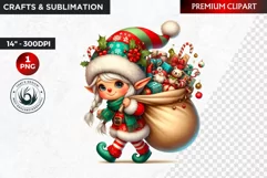 Christmas clipart, Elves clipart, winter clipart, elf PNG Product Image 1