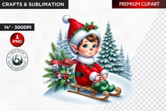 Christmas clipart, Elves clipart, winter clipart, elf PNG Product Image 1