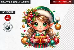Christmas clipart, Elves clipart, winter clipart, elf PNG Product Image 1