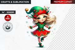 Christmas clipart, Elves clipart, winter clipart, elf PNG Product Image 1