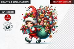 Christmas clipart, Elves clipart, winter clipart, elf PNG Product Image 1
