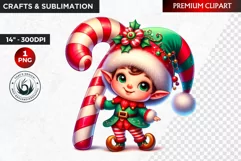 Watercolor Christmas Elves clipart, winter clipart, elf PNG Product Image 1