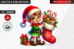 Christmas clipart, Elves clipart, winter clipart, elf PNG Product Image 1
